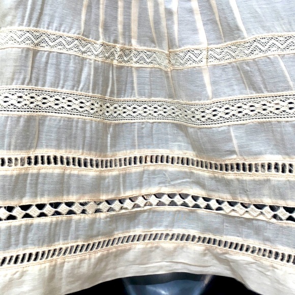 FALCON & BLOOM CREAM CAMI LACE, PLEATED, CUT-OUT ADJUSTABLE STRAPS TANK SZ S - Picture 10 of 13